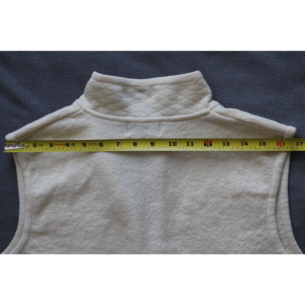 WOOLRICH Vest Jacket Wool Womens Large Cream Camel Full Zip Minimalist Neutral - Picture 3 of 11